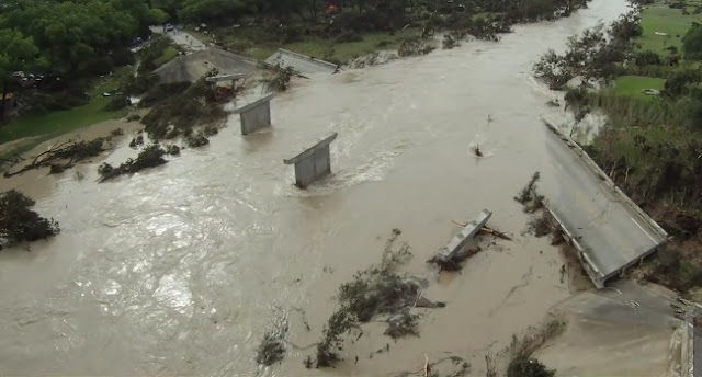 The Wimberley Flash Flood completely destroyed the Fisher Store Road bridge