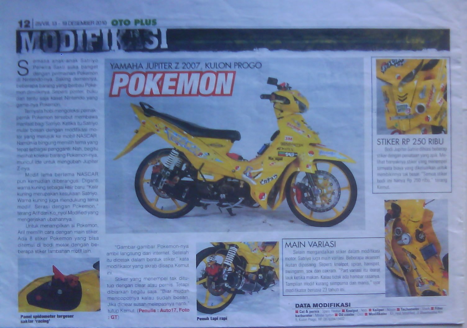 Area Modifikasi Jupiter Z Cutting Pokemon Modif