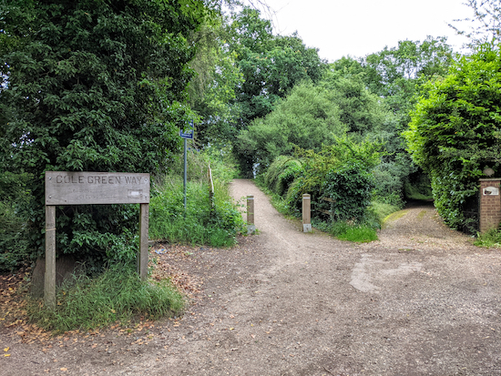 Take the track up the embankment to join The Cole Green Way