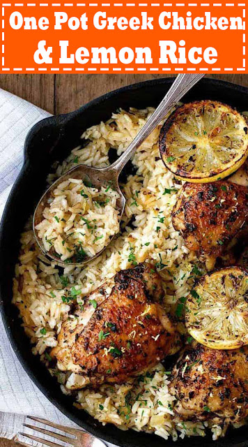 One Pot Greek Chicken & Lemon Rice