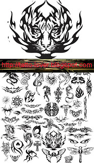 Various Animal Tattoo Designs  Vector n Font Type