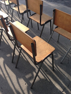 Vintage Stacking Chairs - Metal and Ply