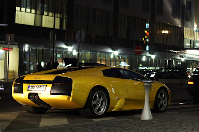 Yellow Lamborghini at V Celnici street
