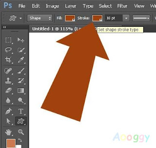 Select Set Shape Stroke Type add arrow to an image