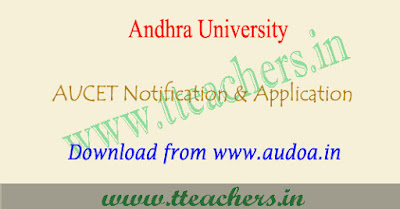 AUCET notification 2018-2019, online application form, apply last date