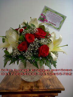  bouquet bunga meja cassablanca florist surabaya murah dan online