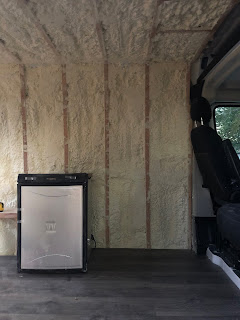 van conversion, Promaster camper van, pergo flooring