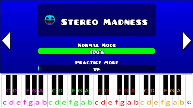 Stereo Madness (Geometry Dash) Piano / Keyboard Easy Letter Notes for Beginners