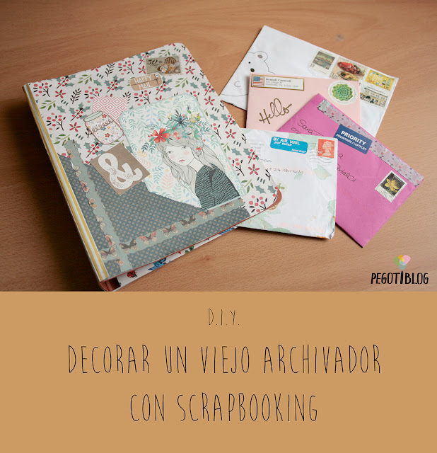 Decorando un viejo archivador con scrapbooking (video paso a paso)