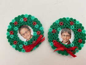 Hama bead Christmas gift magnets with photograph