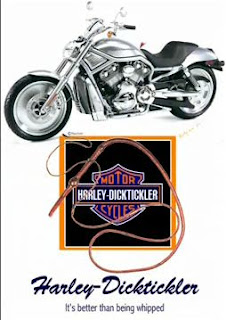 Harley Dicktickler T-shirt: Parody of Harley-Davidson superbike