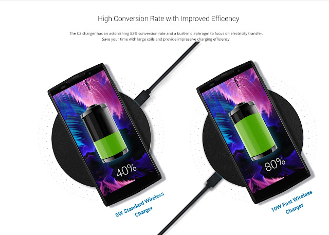 Doogee 10W Qi Fast Wireless Charger Charging Pad For DOOGEE S60 S9 Note 9 XS Max XR Xiaomi Mix 3 