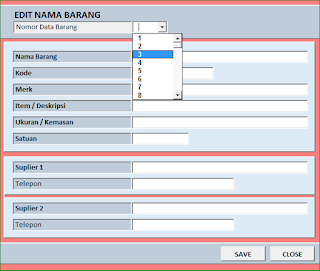 Aplikasi Excel Stock Persediaan Barang versi 3