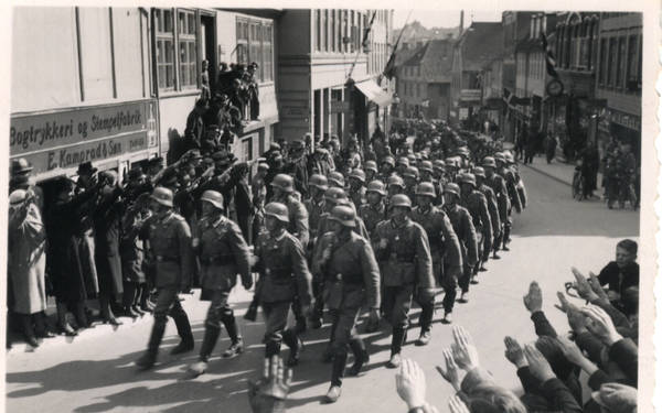 12 April 1940 worldwartwo.filminspector.com German marching troops Norway