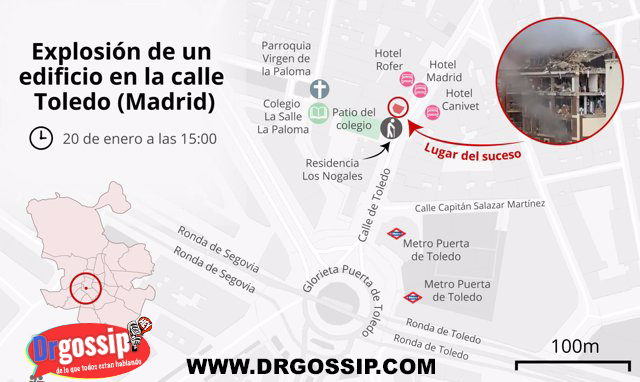 mapa del lugar explosion madrid