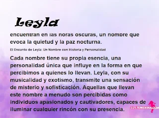 ▷ Significado del nombre Leyla