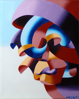 Daily Painters, Daily Paintings, Futurist Abstract Portrait Painting - Daily Painting Blog Original Oil and Acrylic by Artist Mark Webster