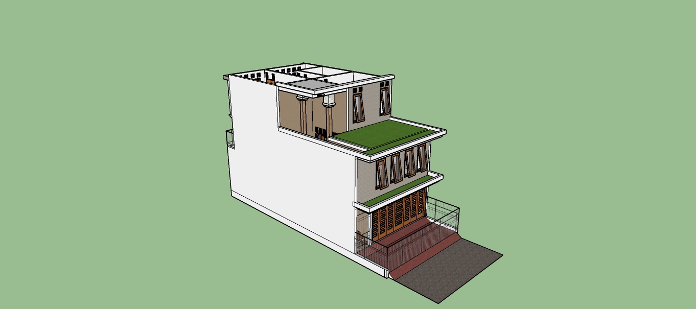 Gambar Rumah Minimalis 6 X 14 Tingkat 3 Sketchup Ku