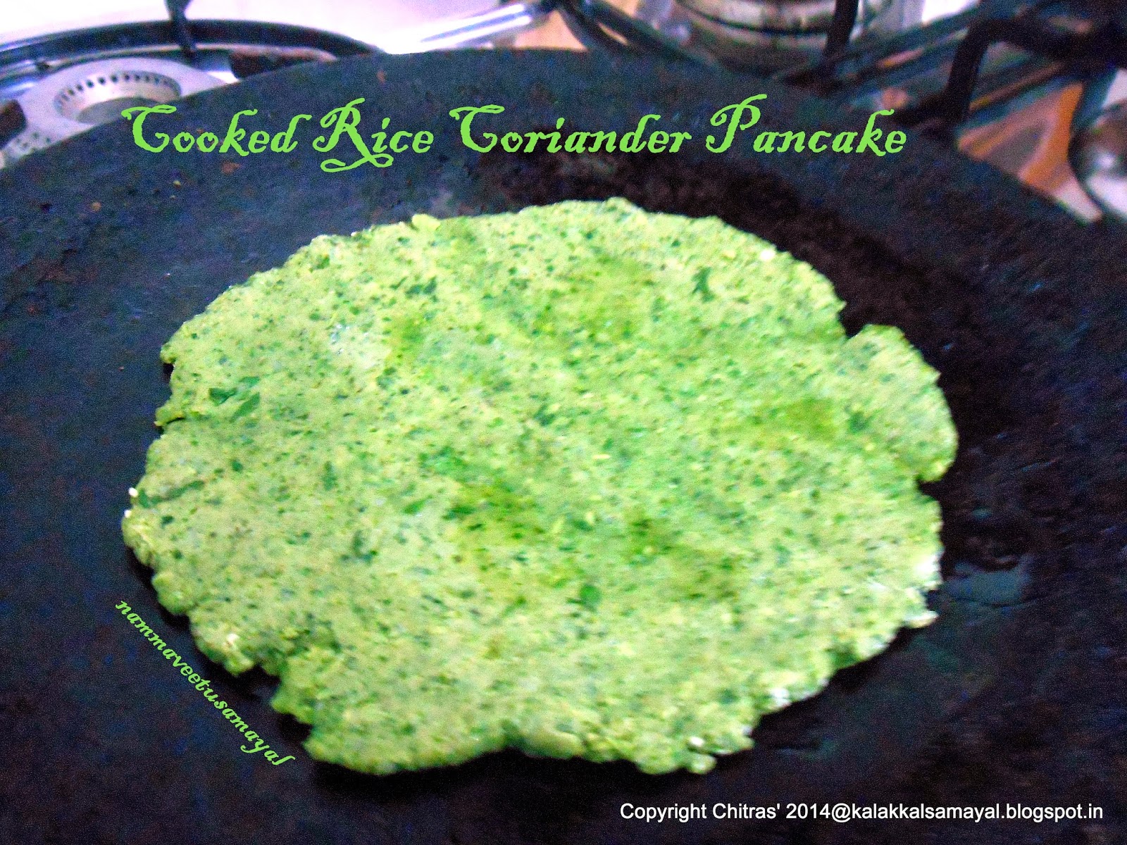 Cooked Rice Coriander Pancake