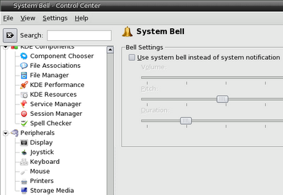 disabled system bell in my pclinuxos 2008 minime