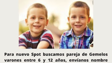 CASTING CHILE: Se buscan NIÑOS GEMELOS entre 6 y 12 años para SPOT PUBLICITARIO