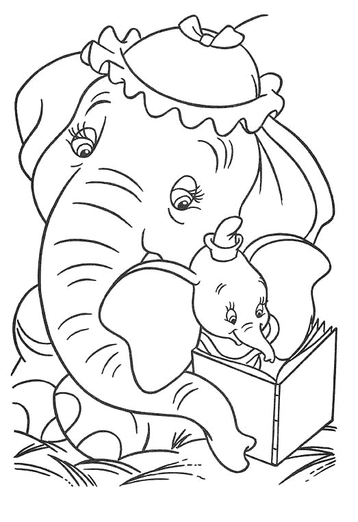 free walt disney animal dumbo elephant coloring pages  free