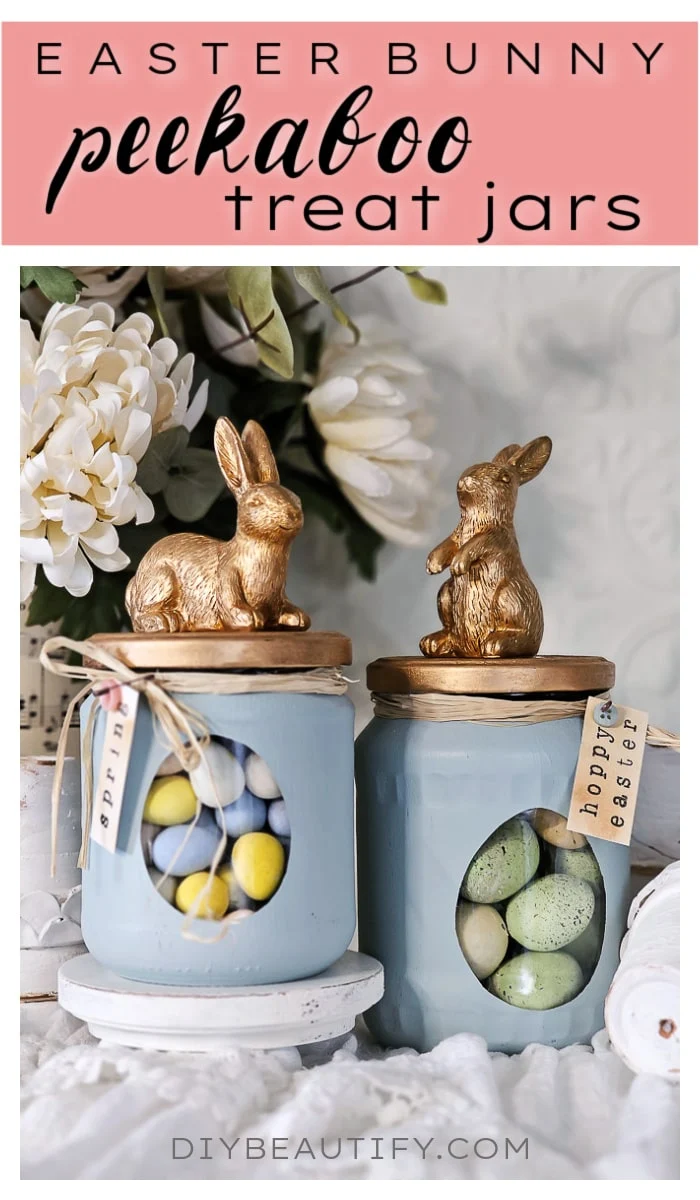 bunny jars, egg shaped window, custom tags