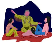 Native American clipart image of story teller