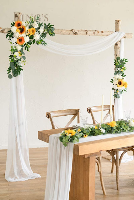 sunflower silk wedding arch garland