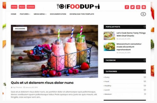 foodup amp blogger template