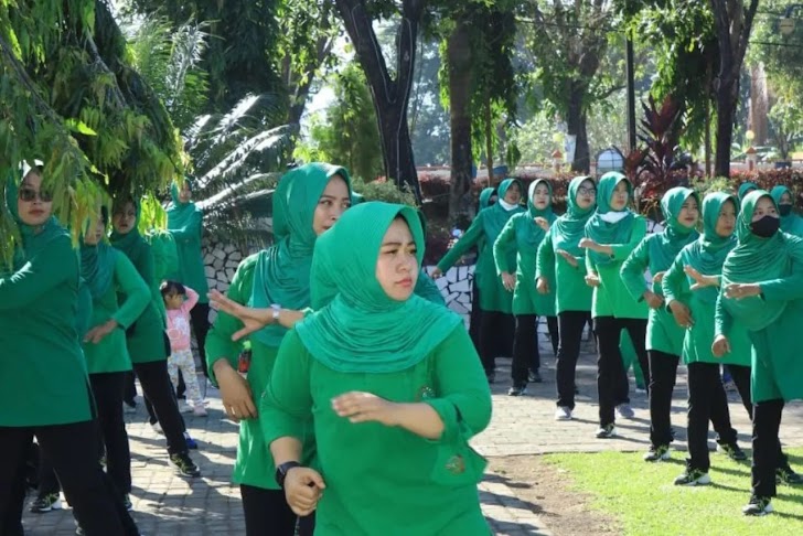 Jaga Kebugaran, Persit Kodim 1426/Takalar Gelar Senam Bersama