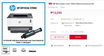 HP Neverstop Laser 1000a Monochrome printer