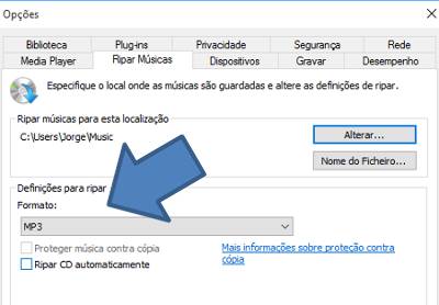 ripar músicas no windows media player