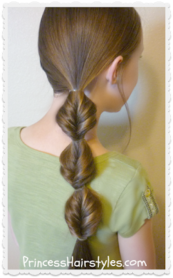 flip braid side ponytail (faux fishtail or topsy tail braid)