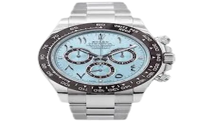 Rolex Daytona Platinum 116505 with a white background