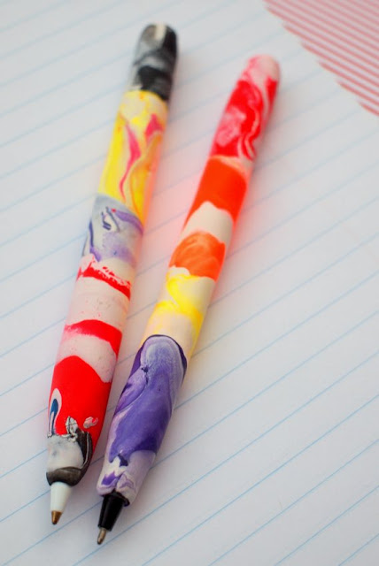 how to make clay covered pens- easy kids art tutorial