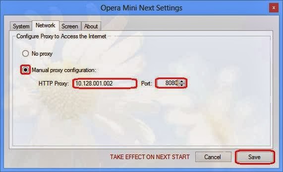 Opera Mini Next GPMMS Network Settings