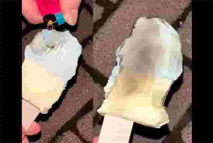 Viral Video: This Chinese Ice Cream Does Not Melt Even After Being Burnt; Watch, International, Beijing, China, News, Top-Headlines, Latest-News, Video, Ice cream, Burnt.