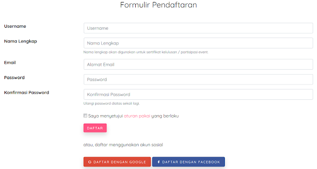 Contoh Form HTML Pendaftaran