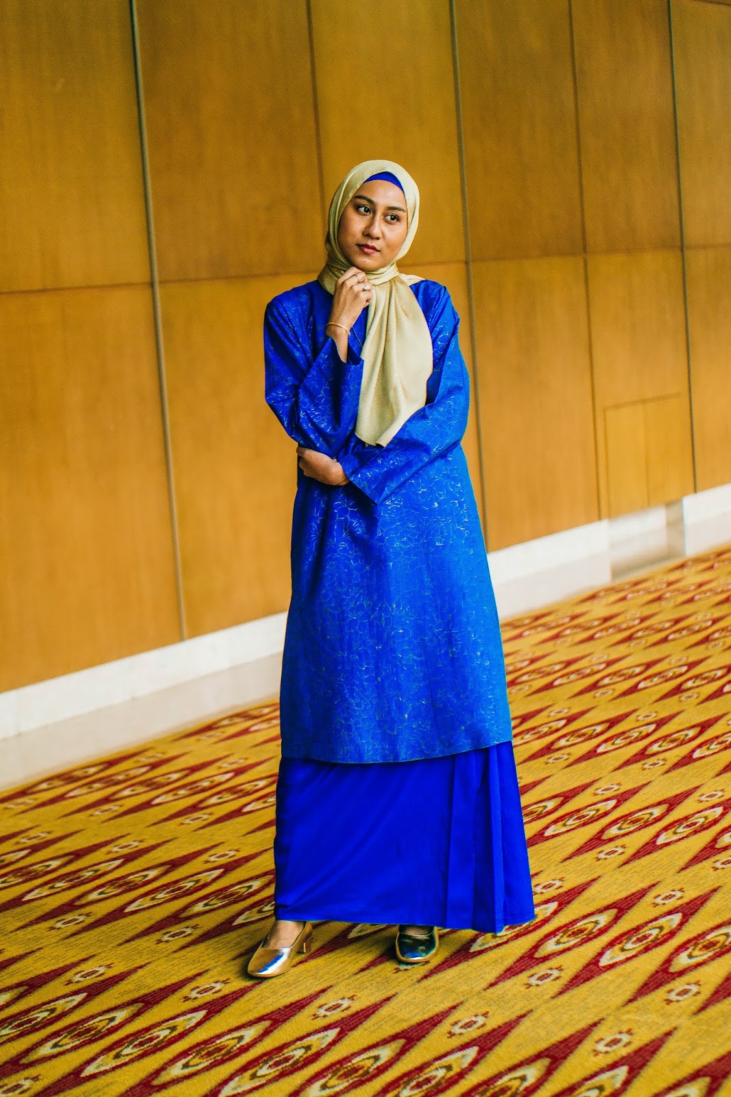 Eid Outfit The Traditional  Baju  Kurung  Electric Blue 
