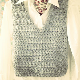 ByHaafner, crochet, grey vest, crocheted waistcoat, 