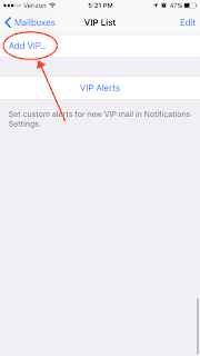 Screen Capture showing where to "Add VIP"