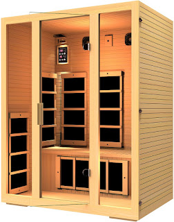 JNH Lifestyles MG301HCB Joyous 3 Person Canadian Hemlock Wood Sauna with 8 Carbon Fiber FAR infrared Heaters, image, review features & specifications