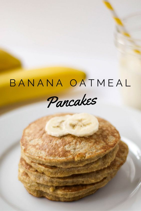 Banana Oatmeal Pancakes *added a scoop of protein powder, and still tasted great!