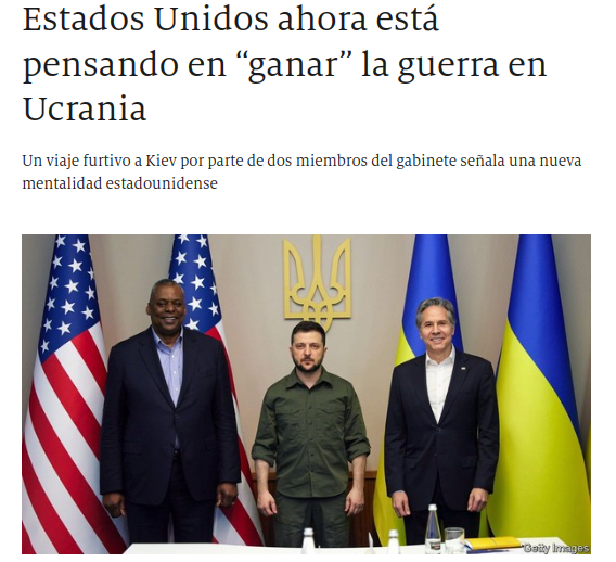 Estados Unidos ahora está pensando en “ganar” la guerra en Ucrania