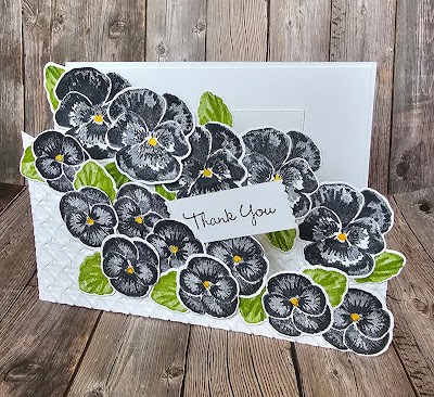 Pansy patch stampin up fun fold thank you card