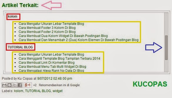 Cara Membuat Artikel Terkait Di Blog Dengan Fungsi Scroll