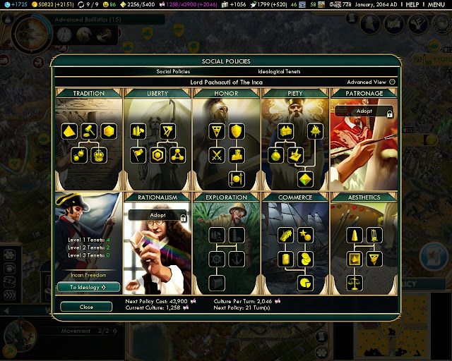 Social Policies | Civilization 5 screenshot