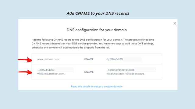 Add CNAME to your DNS records