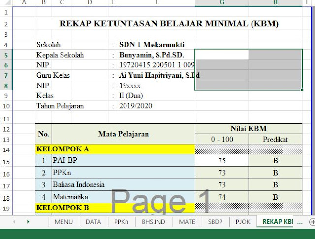 Download Aplikasi Excel Kkm K 13 Sd Kelas 2 Tahun Pelajaran 2019 2020 Siap Pakai Seo Sunda